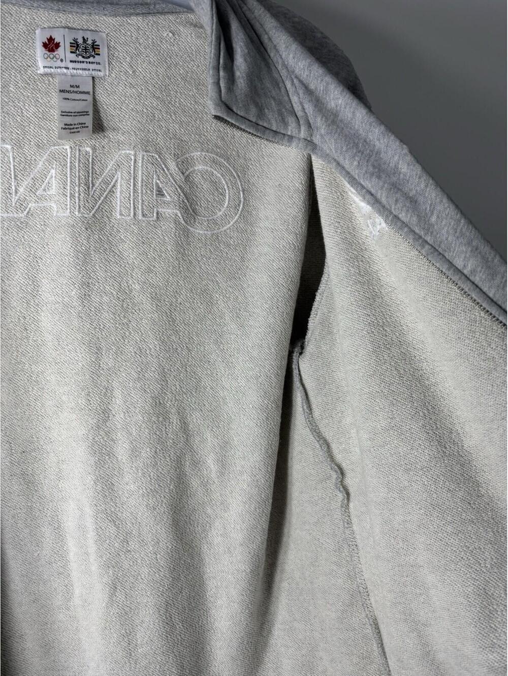 Hudson's Bay CO HBC Gray Sweatshirt Zip-up Men’s Medium - Picture 10 of 15